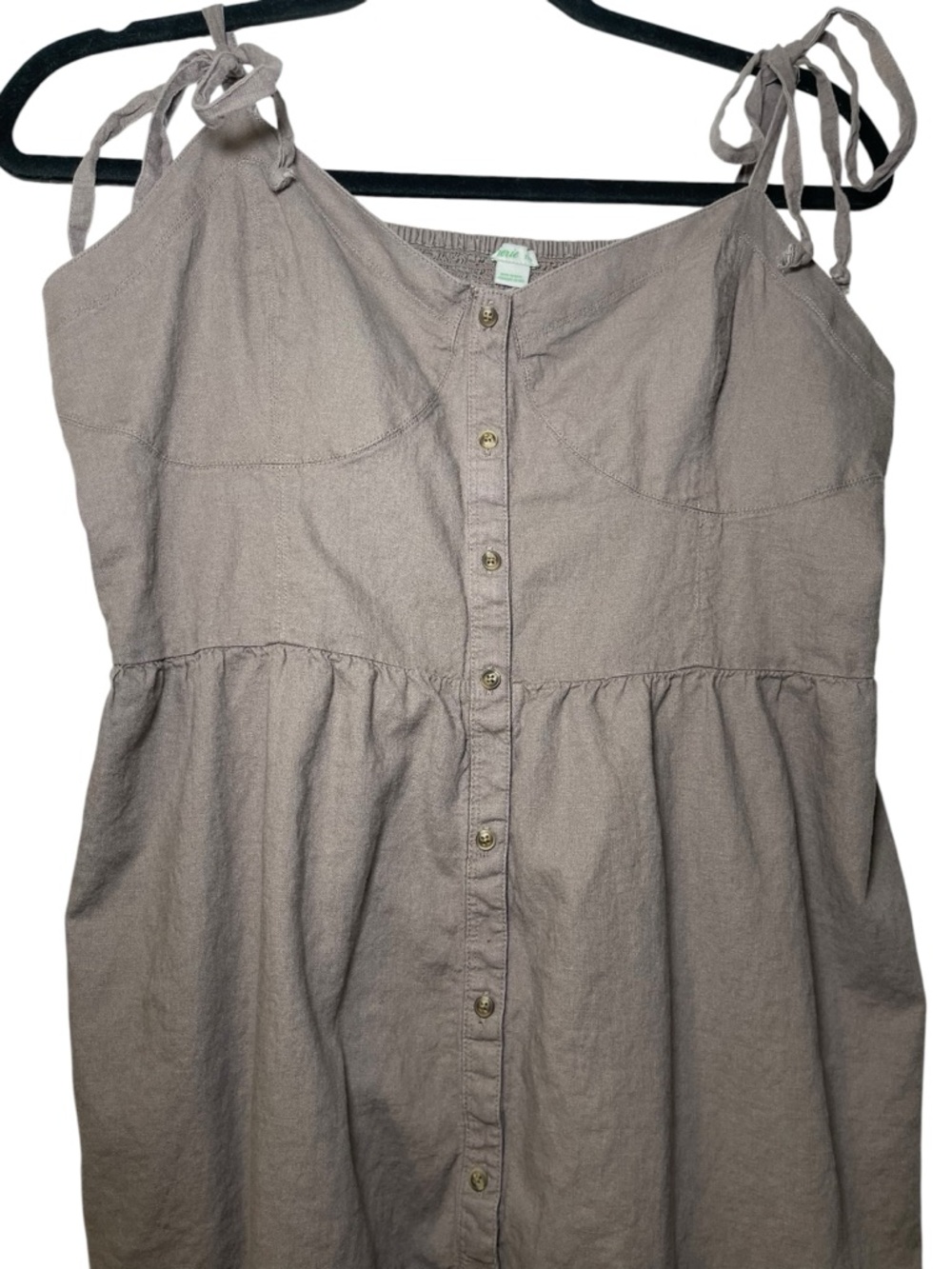 Aerie Tie Shoulder Corset Sundress Boho Linen Button Front Cottagecore Size XL - Picture 5 of 13